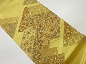 引箔華紋に花唐草・鳥・古典柄模様織出し袋帯